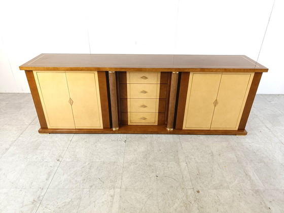 Image 1 of Vintage Anrichte aus lackiertem Ziegenleder