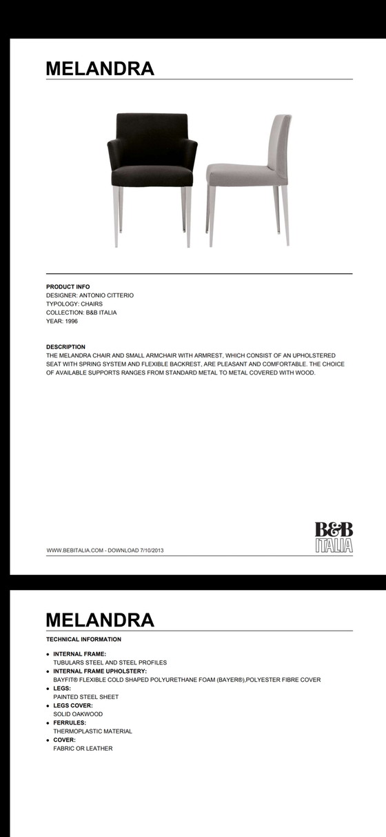 Image 1 of Fixer-Upper: 4x B&B Italia Melandra Stühle