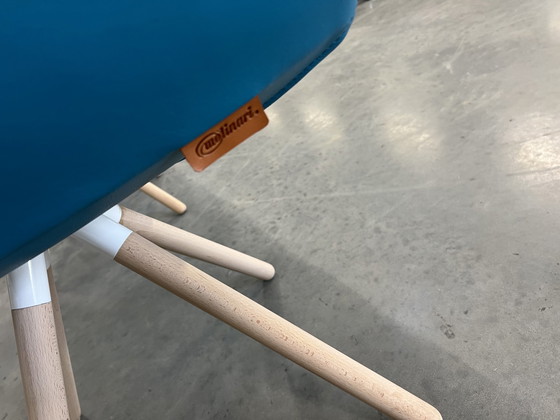 Image 1 of 4 Molinari Ginger Esszimmerstühle aus blauem Leder