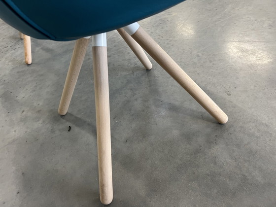 Image 1 of 4 Molinari Ginger Esszimmerstühle aus blauem Leder