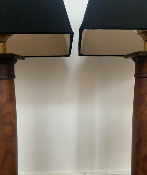 Image 1 of Neoklassizistische Säulenlampen aus Marmor