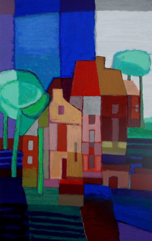 Ton Schulten – Siebdruck: Frühlingsbäume – 1995