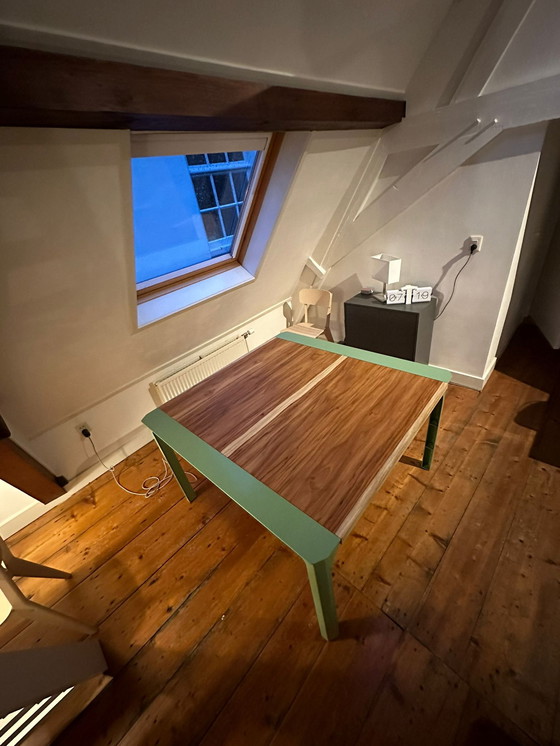 Image 1 of Industrieller Esstisch aus Teakholz