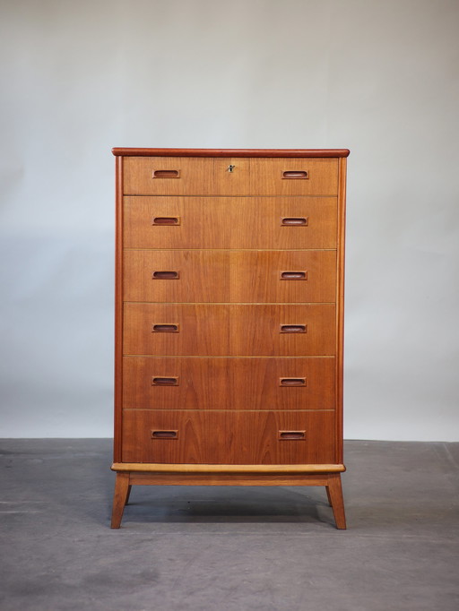 Vintage Kommode aus Kugel-Teakholz