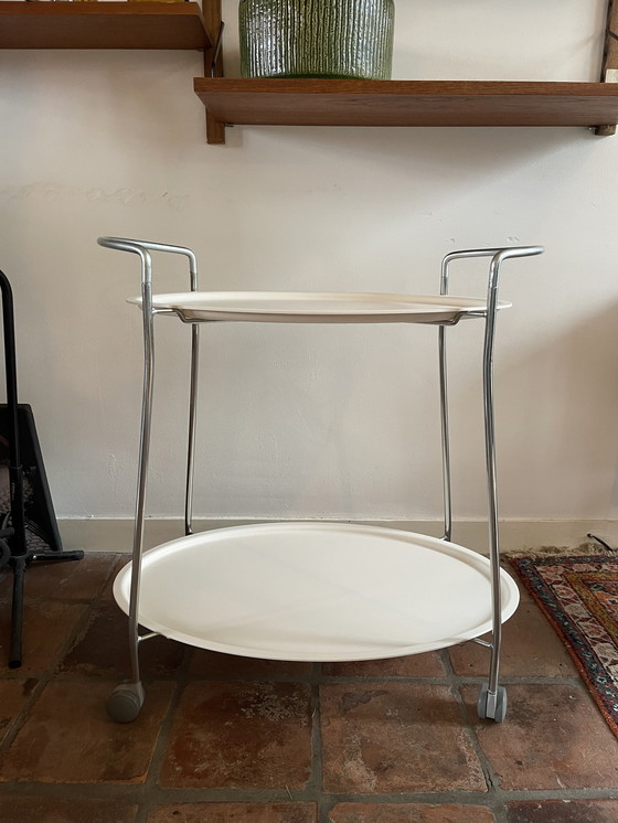 Image 1 of IKEA PS Wagen / Servierwagen von Monika Mulder, mit weißen Tabletts
