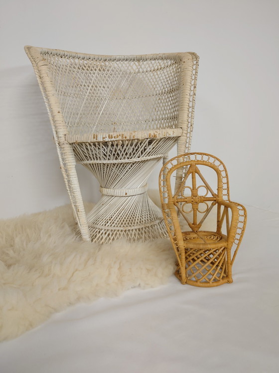 Image 1 of Vintage Pfauenstuhl aus Rattan