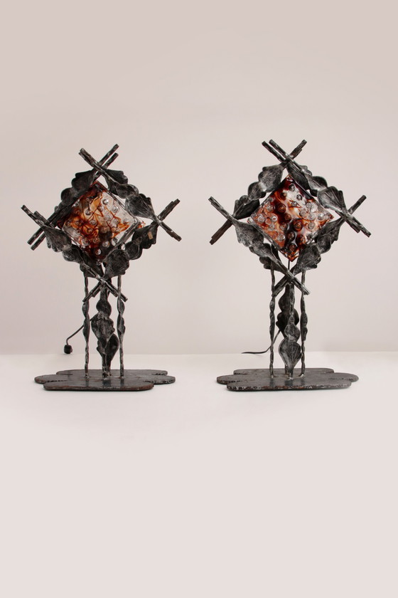 Image 1 of Brutalist Tischlampen von Tom Ahlstrom & Hans Ehrlich Schweden 1960