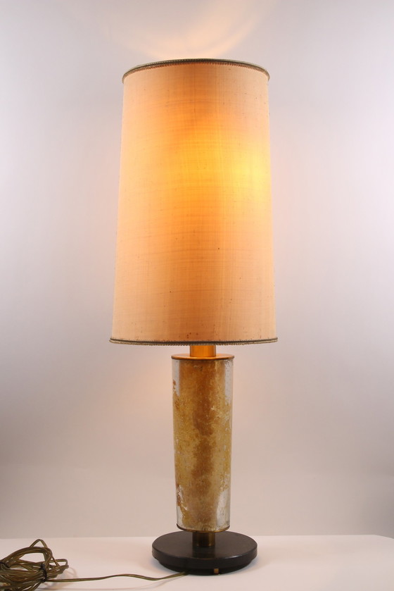 Image 1 of Coole brutalistische Tischlampe mit Schirm, 1980