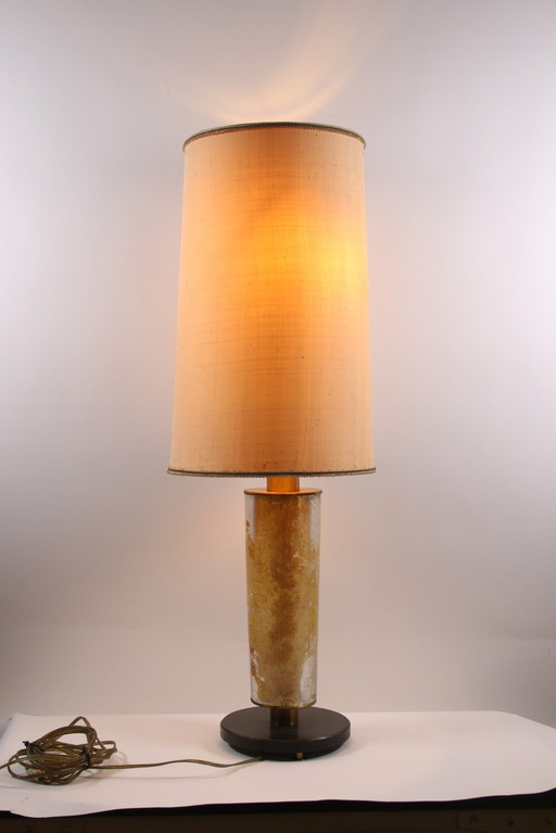 Coole brutalistische Tischlampe mit Schirm, 1980