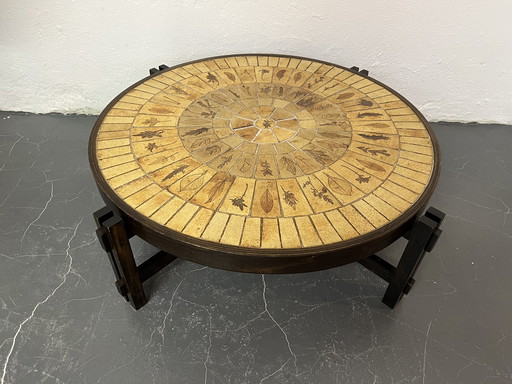 Roger Capron Brutalist Couchtisch aus Keramik