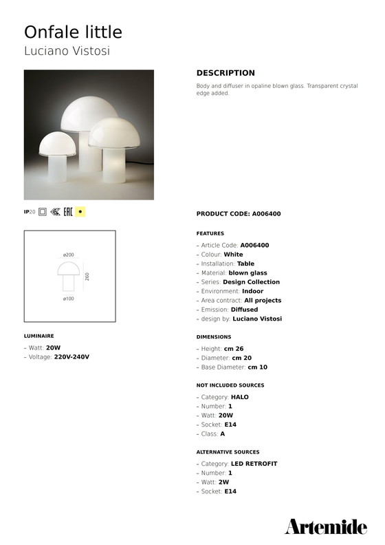 Image 1 of Artemide Onfale Mini