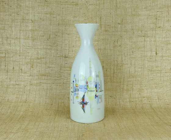 Image 1 of riesige Porzellanvase Hutschenreuther 1950er Jahre handbemalte mediterrane Stadt