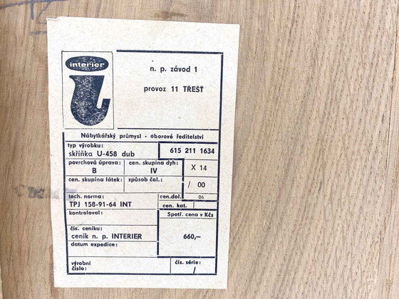 Image 1 of Vintage Jirí Jiroutek U-458 Schrank mit Vitrine