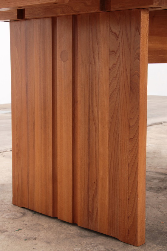 Image 1 of Großer Esstisch oder Konferenztisch im Stil von Pierre Chapo, 1960, Frankreich