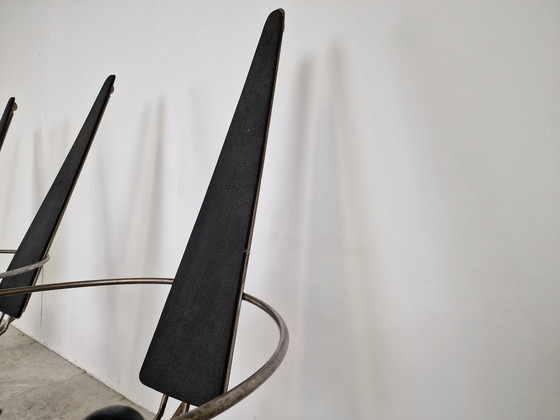 Image 1 of Einzigartige Esszimmerstühle mit hoher Rückenlehne, 1970er Jahre