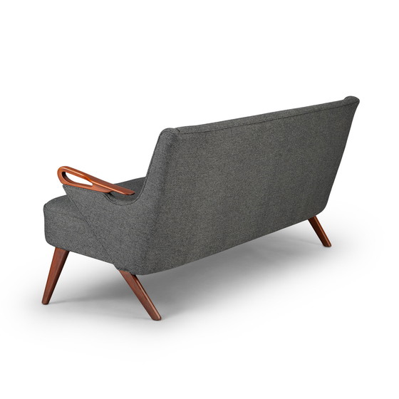 Image 1 of Dunkelgraues, neu gepolstertes Brodersens 2,5-Sitzer Mid-Century Design Sofa, 1950er Jahre
