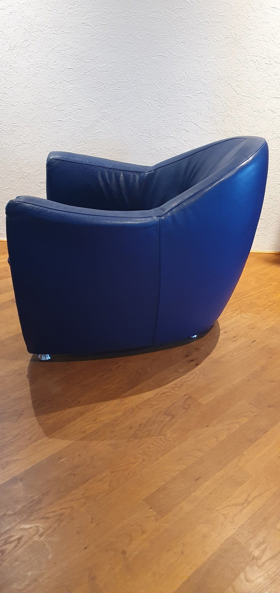 Image 1 of Leolux Carabas Blue Ledersessel, Kobaltblau, der Trend des Jahres 2023
