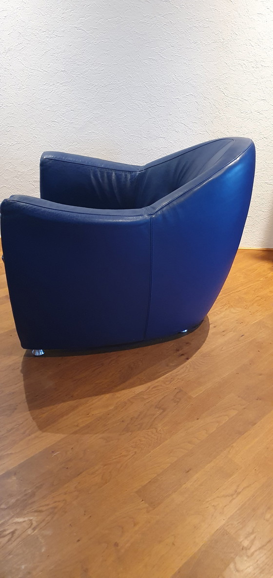 Image 1 of Leolux Carabas Blue Ledersessel, Kobaltblau, der Trend des Jahres 2023