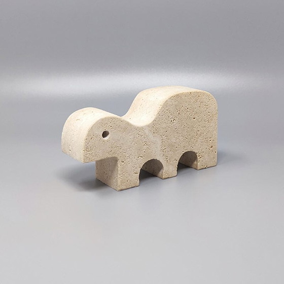 Image 1 of F.lli Mannelli 1970er Original Schildkrötenskulptur aus Travertin