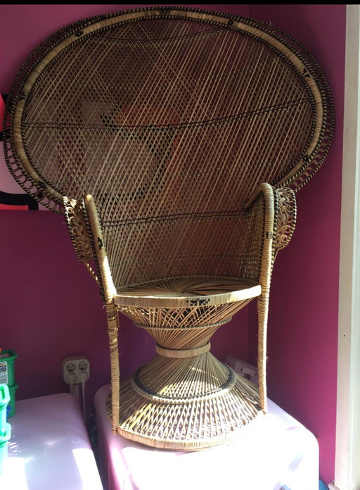 Traumhaft schöner alter Pfauenstuhl