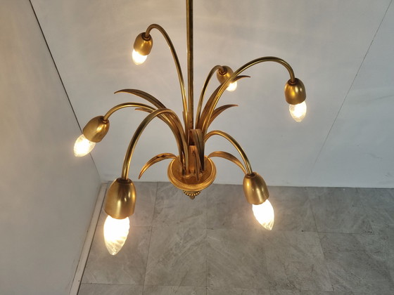 Image 1 of Ananas-Kronleuchter aus Messing, 1970er Jahre