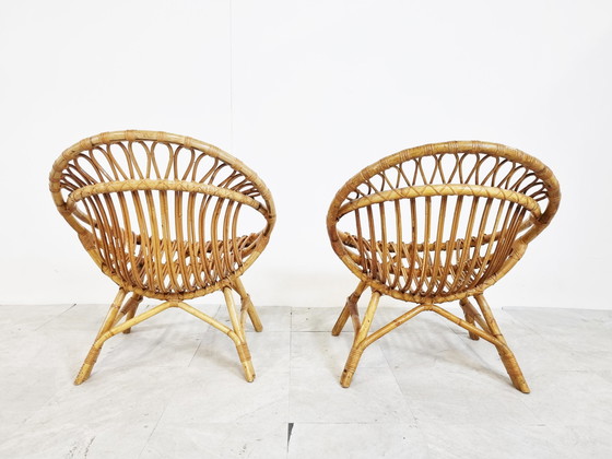 Image 1 of 2 x Vintage Rattan-Loungesessel