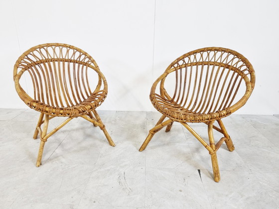 Image 1 of 2 x Vintage Rattan-Loungesessel