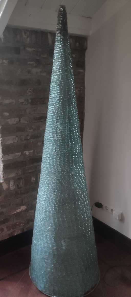 Vintage Pyramidenlampe aus Glas