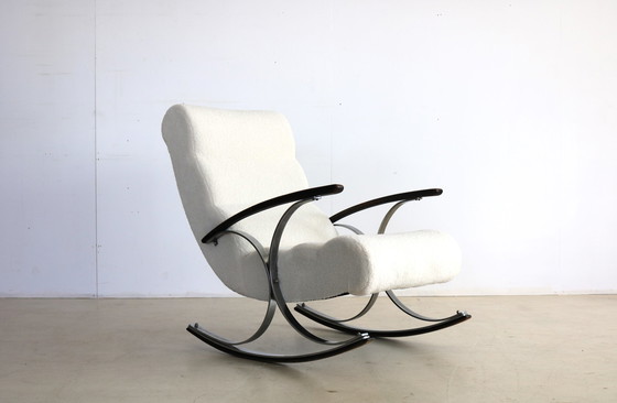 Image 1 of Art Deco neu gepolsterter Schaukelstuhl