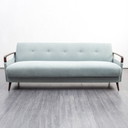 50er Jahre Sofa, Klappfunktion, restauriert, Pastellblau