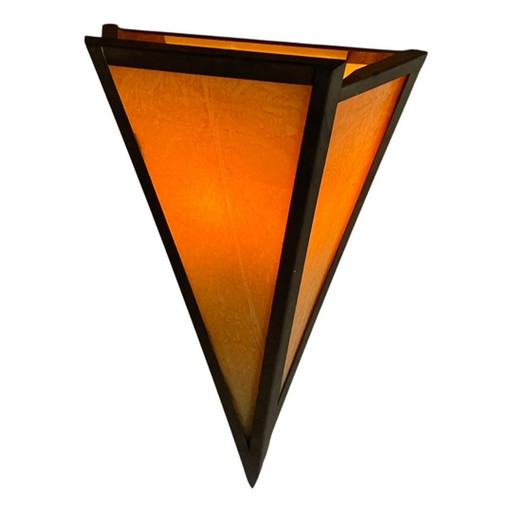 Art Deco – Wandleuchte aus marmoriertem Glas – Rahmen aus Bronze