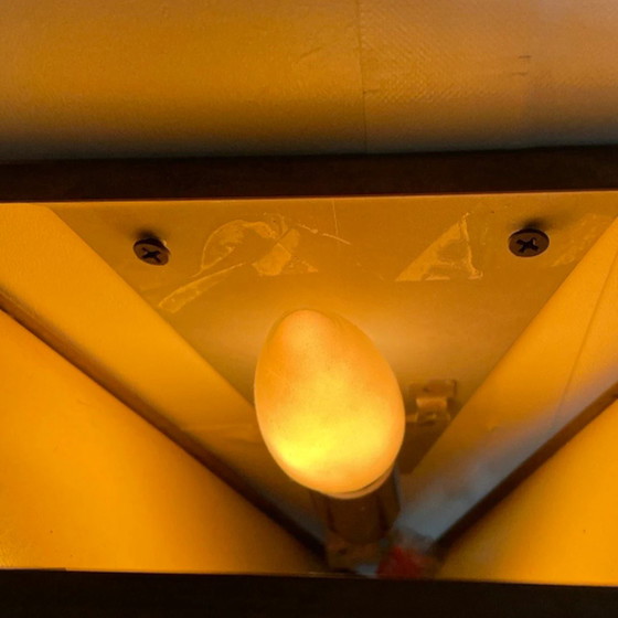 Image 1 of Art Deco – Wandleuchte aus marmoriertem Glas – Rahmen aus Bronze