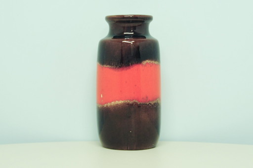 Orange & braune westdeutsche Vase Scheurich