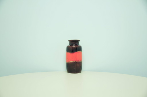 Orange & braune westdeutsche Vase Scheurich