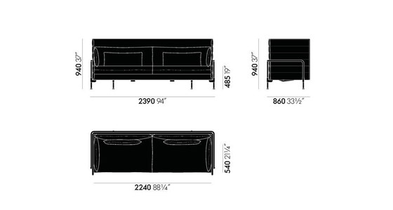 Image 1 of Vitra Alcove 3-Sitzer Lowback, Lounge-Polsterung