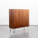 60er Jahre Highboard, Nußbaum, restauriert