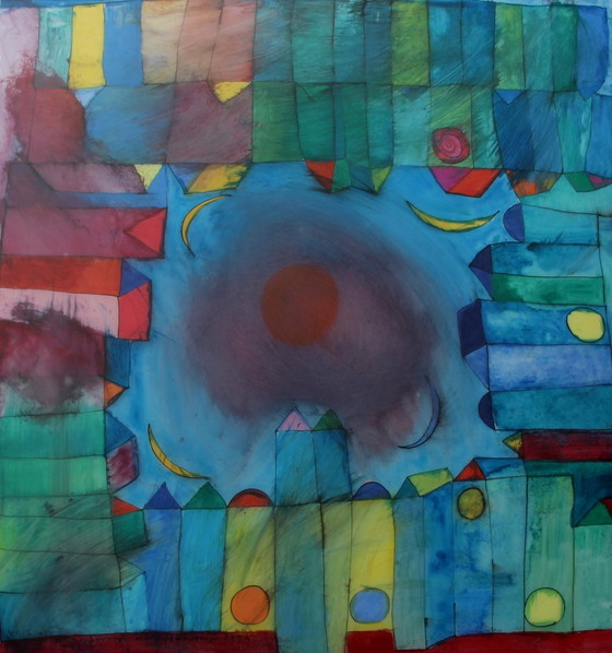 Image 1 of Susan Schildkamp großes Aquarell professionell gerahmt