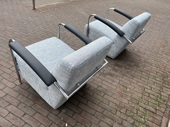 Image 1 of 2 Leolux Scylla Sessel Ruvido-Stoff blau