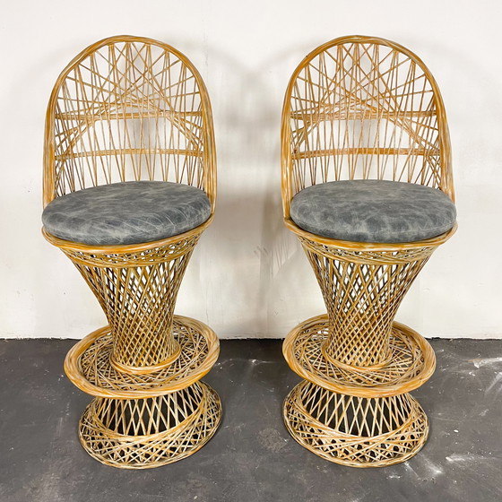 Image 1 of 2x Russel Woodard Vintage Barhocker