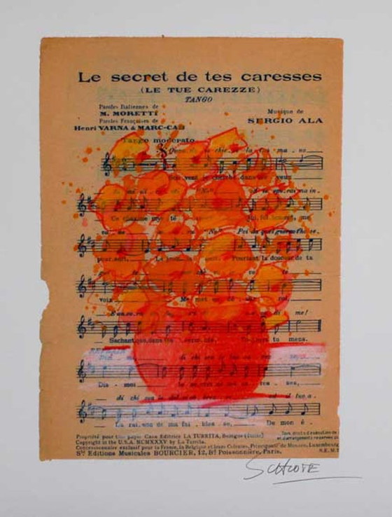 Image 1 of Wilhelm Schlote– Farbsiebdruck „Le Secret de tes Caresses“.