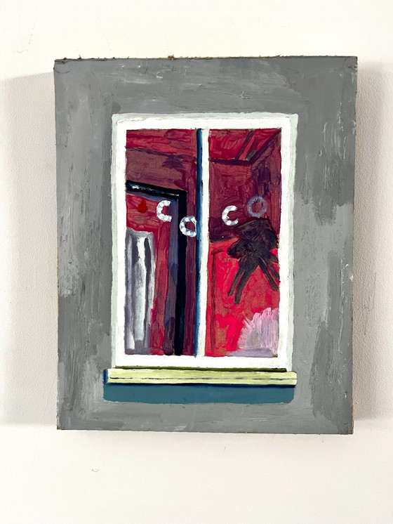 Image 1 of Saskia Blokzijl wirft einen Blick auf das Gemälde „Neighbors VI“.