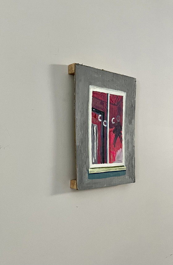 Image 1 of Saskia Blokzijl wirft einen Blick auf das Gemälde „Neighbors VI“.