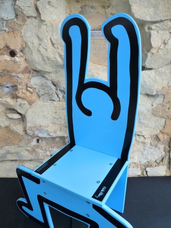 Image 1 of Keith Haring Hochstuhl / Dekorationsobjekt blau