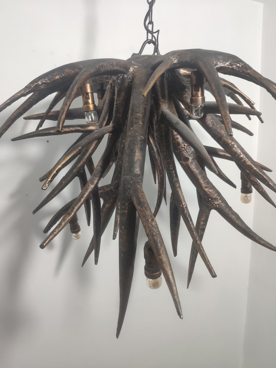 Image 1 of Brutalistische Metall-Pendelleuchte