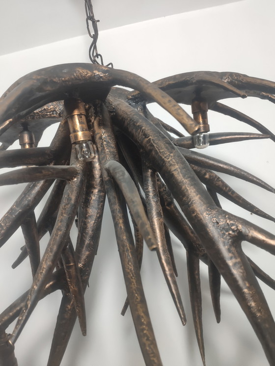 Image 1 of Brutalistische Metall-Pendelleuchte