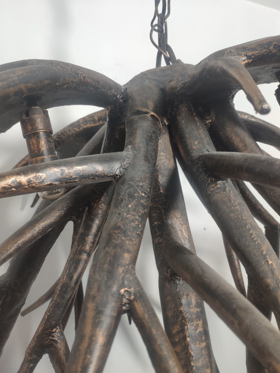 Image 1 of Brutalistische Metall-Pendelleuchte