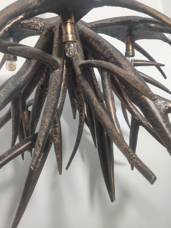 Image 1 of Brutalistische Metall-Pendelleuchte