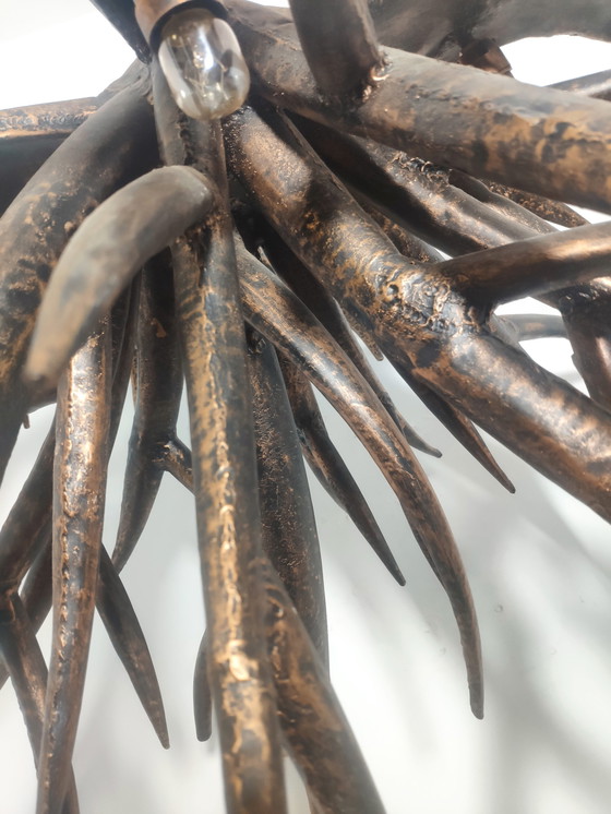 Image 1 of Brutalistische Metall-Pendelleuchte