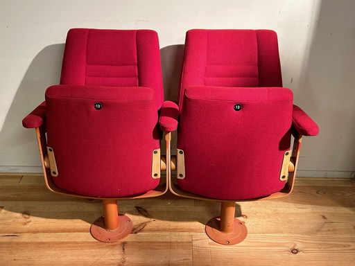 2x Vintage Kino-Duo-Stuhl