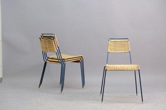 Image 1 of Mid-Century Stapelstühle von Paul Schneider Esleben für Wilde + Spieth, 1950er, 4er Set